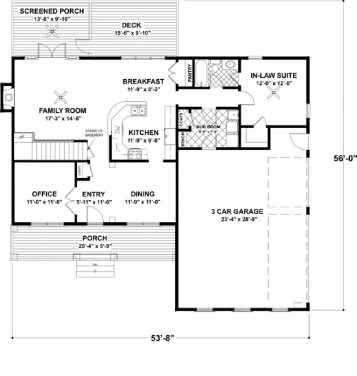 First Floor for House Plan #036-00104