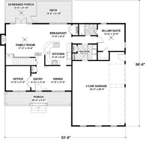First Floor for House Plan #036-00104