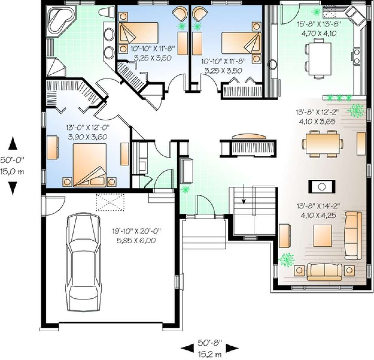 Floorplan 1 for House Plan #034-00648