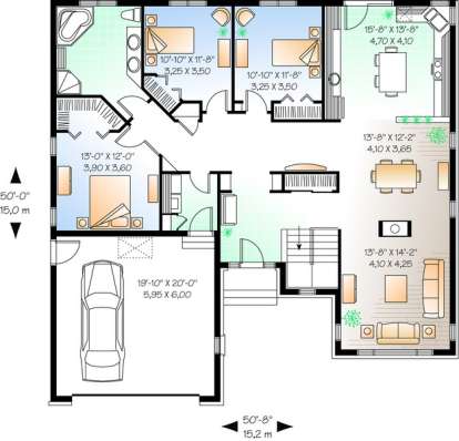 Floorplan 1 for House Plan #034-00648