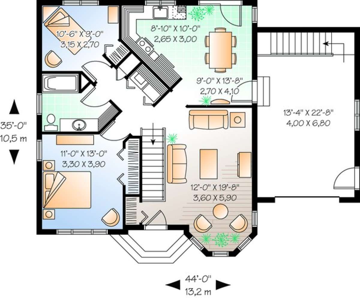 Floorplan 1 for House Plan #034-00651