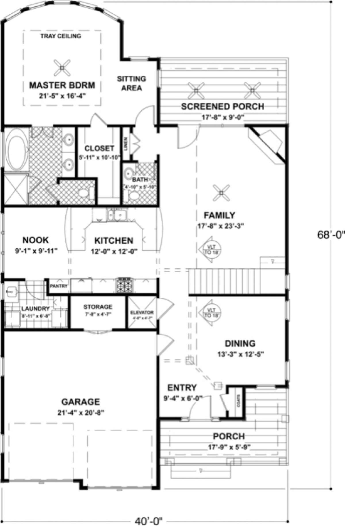 First Floor for House Plan #036-00105