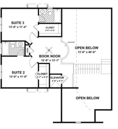 Second Floor for House Plan #036-00105