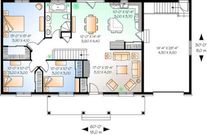 Floorplan 1 for House Plan #034-00659
