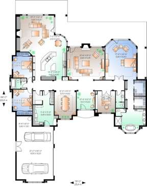 Floorplan 1 for House Plan #034-00661