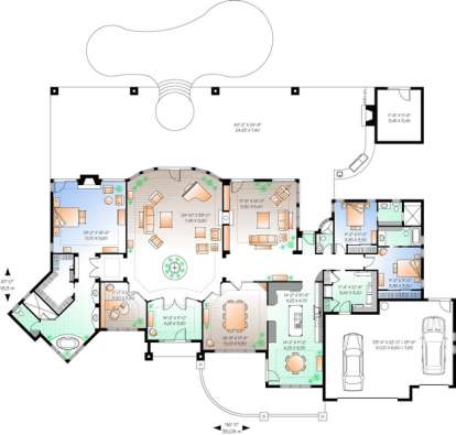 Floorplan 1 for House Plan #034-00662