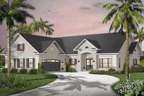 Florida House Plan #034-00663 Elevation Photo