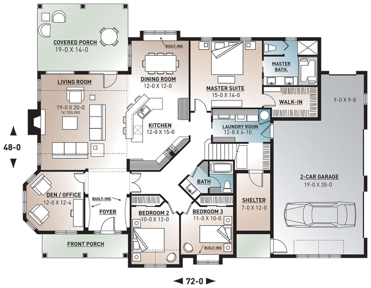 Main Floor for House Plan #034-00664