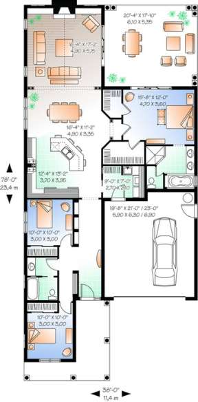Floorplan 1 for House Plan #034-00670