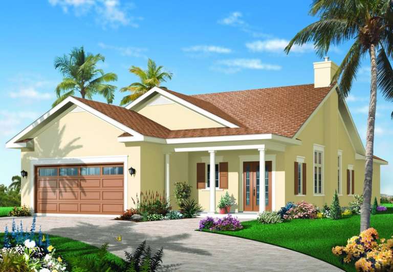 Narrow Lot House Plan #034-00671 Elevation Photo