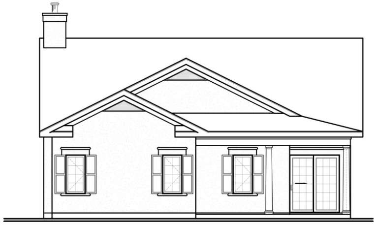 Narrow Lot House Plan #034-00671 Elevation Photo