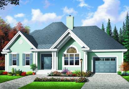 3 Bed, 1 Bath, 1373 Square Foot House Plan - #034-00674