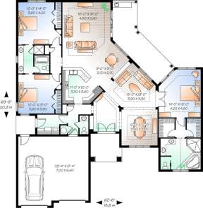 Floorplan 1 for House Plan #034-00678