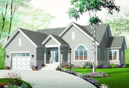 2 Bed, 1 Bath, 1521 Square Foot House Plan - #034-00679