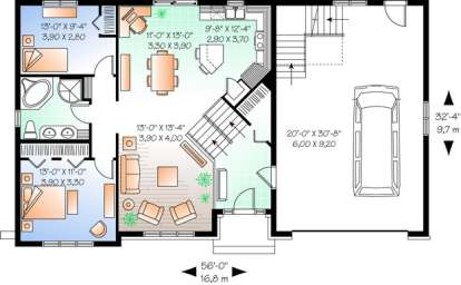 Floorplan 2 for House Plan #034-00681