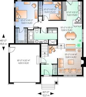 Floorplan 1 for House Plan #034-00682