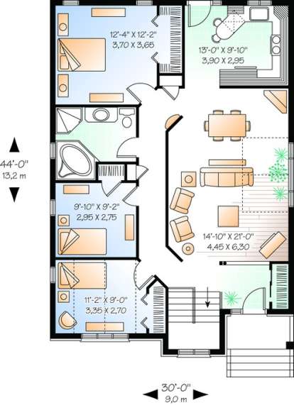 Floorplan 1 for House Plan #034-00694