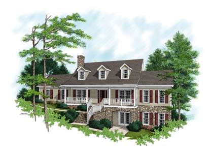 Farmhouse House Plan #036-00109 Elevation Photo