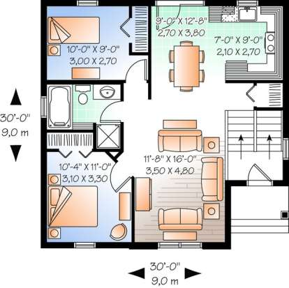 Floorplan 1 for House Plan #034-00698