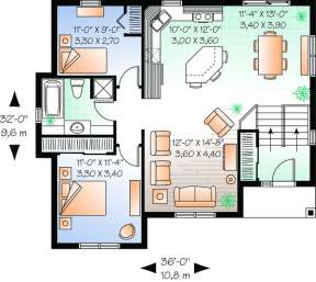 Floorplan 1 for House Plan #034-00701