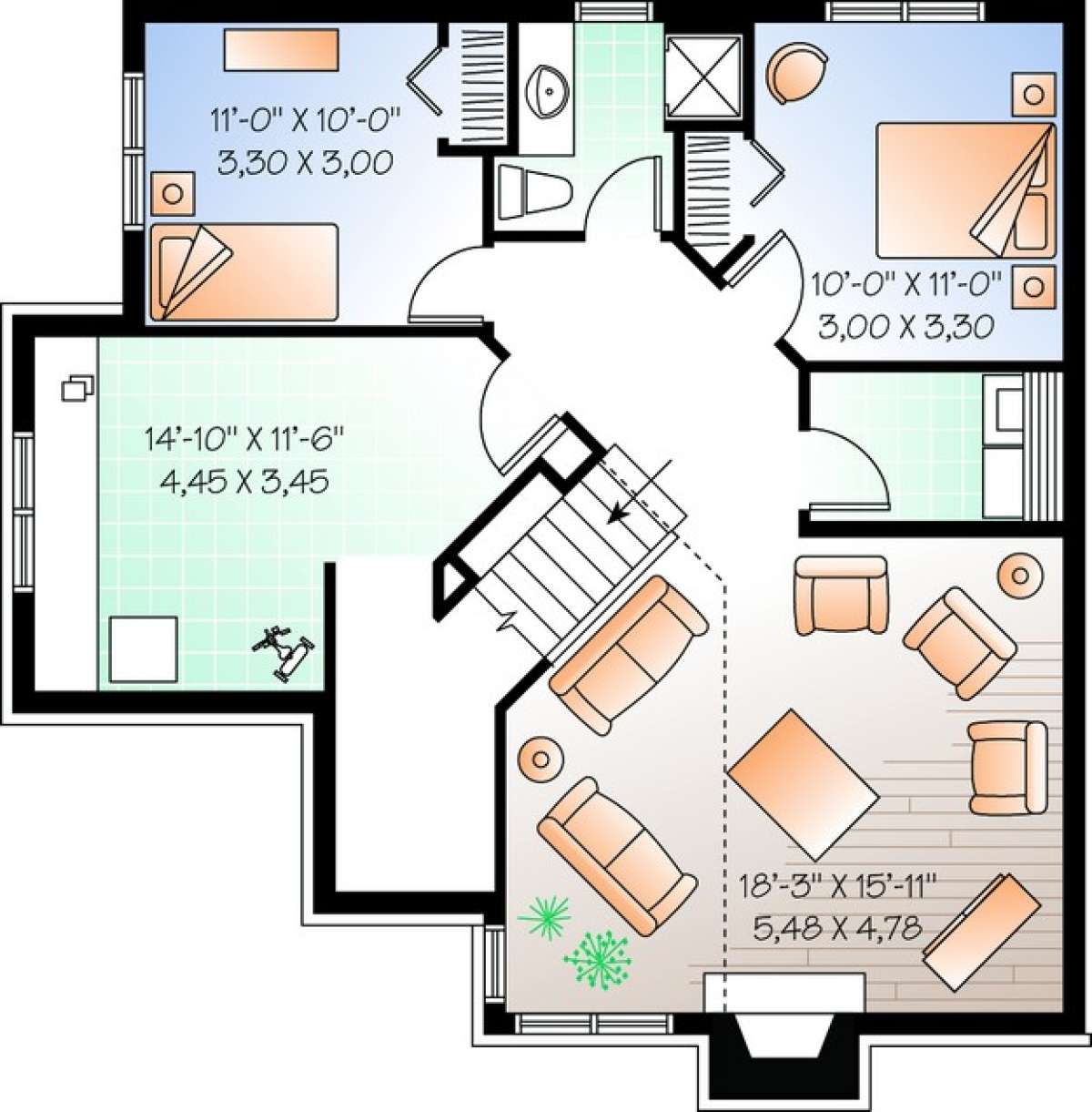 Floorplan 1 for House Plan #034-00703