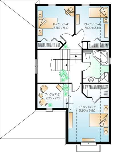 Floorplan 2 for House Plan #034-00709
