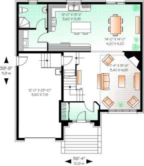 Floorplan 1 for House Plan #034-00714