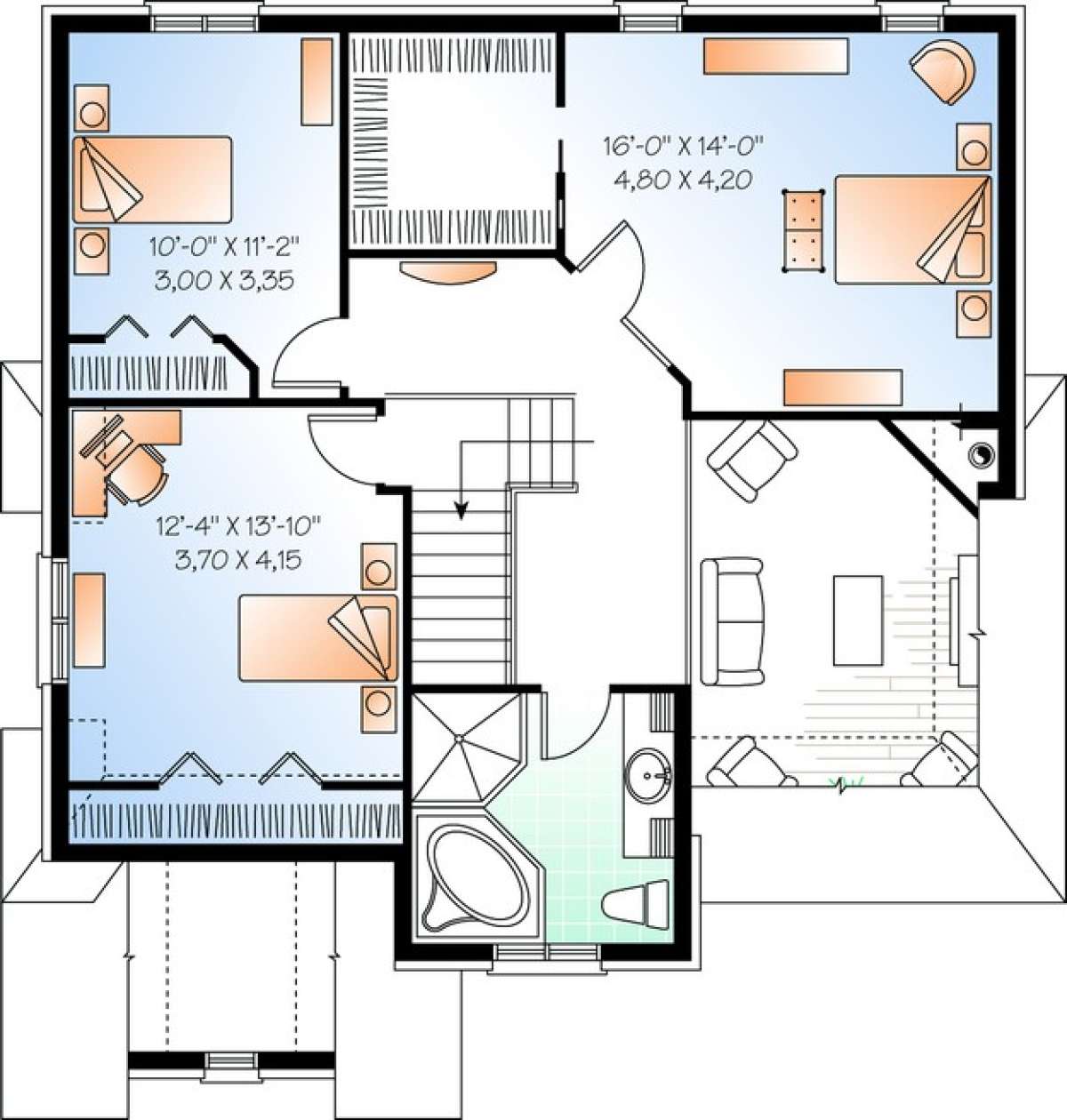 Floorplan 2 for House Plan #034-00714