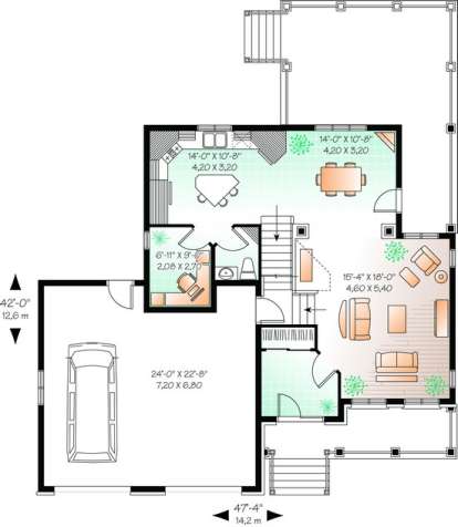 Floorplan 1 for House Plan #034-00717