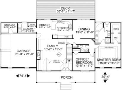 First Floor for House Plan #036-00111