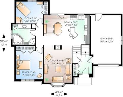 Floorplan 1 for House Plan #034-00719