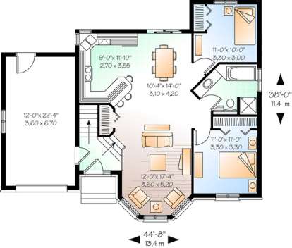Floorplan 1 for House Plan #034-00720