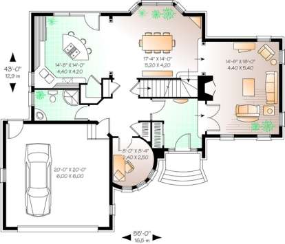 Floorplan 1 for House Plan #034-00721