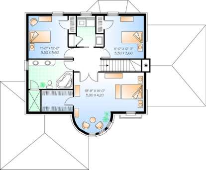 Floorplan 2 for House Plan #034-00721