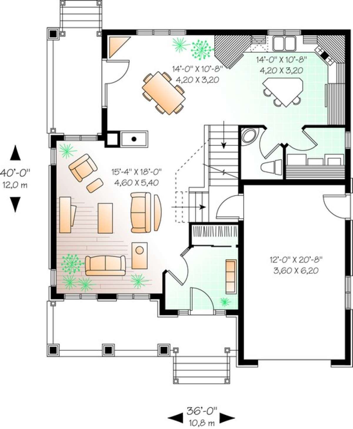 Floorplan 1 for House Plan #034-00722