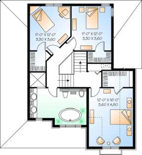 Floorplan 2 for House Plan #034-00722