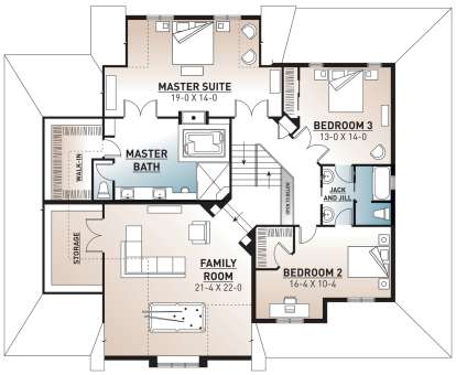 Second Floor for House Plan #034-00723