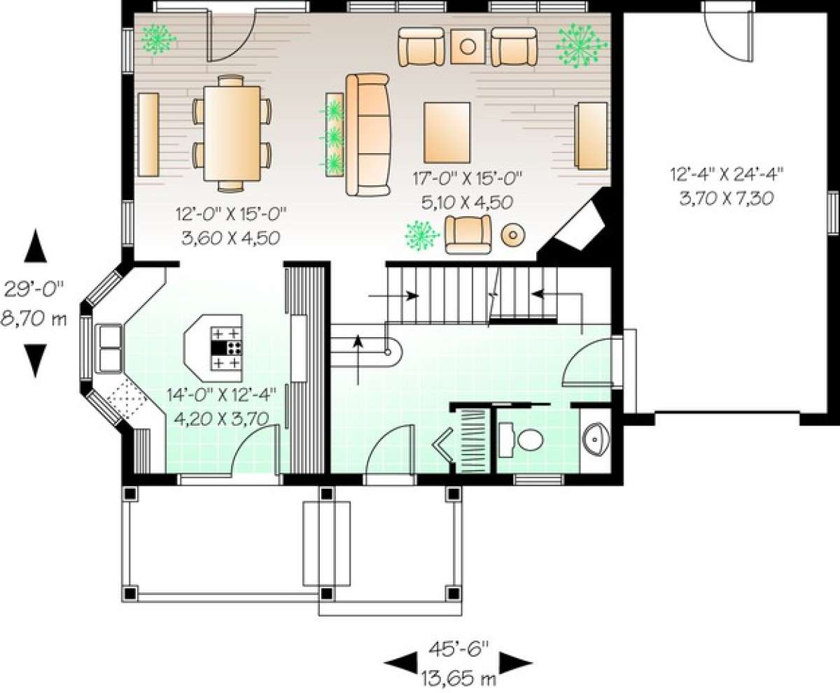 Floorplan 1 for House Plan #034-00729