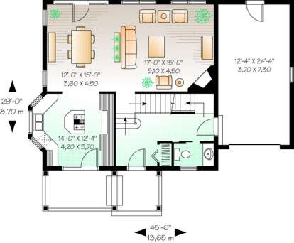 Floorplan 1 for House Plan #034-00729