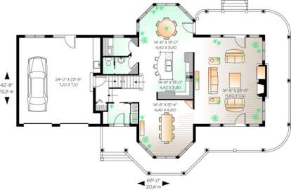 Floorplan 1 for House Plan #034-00730
