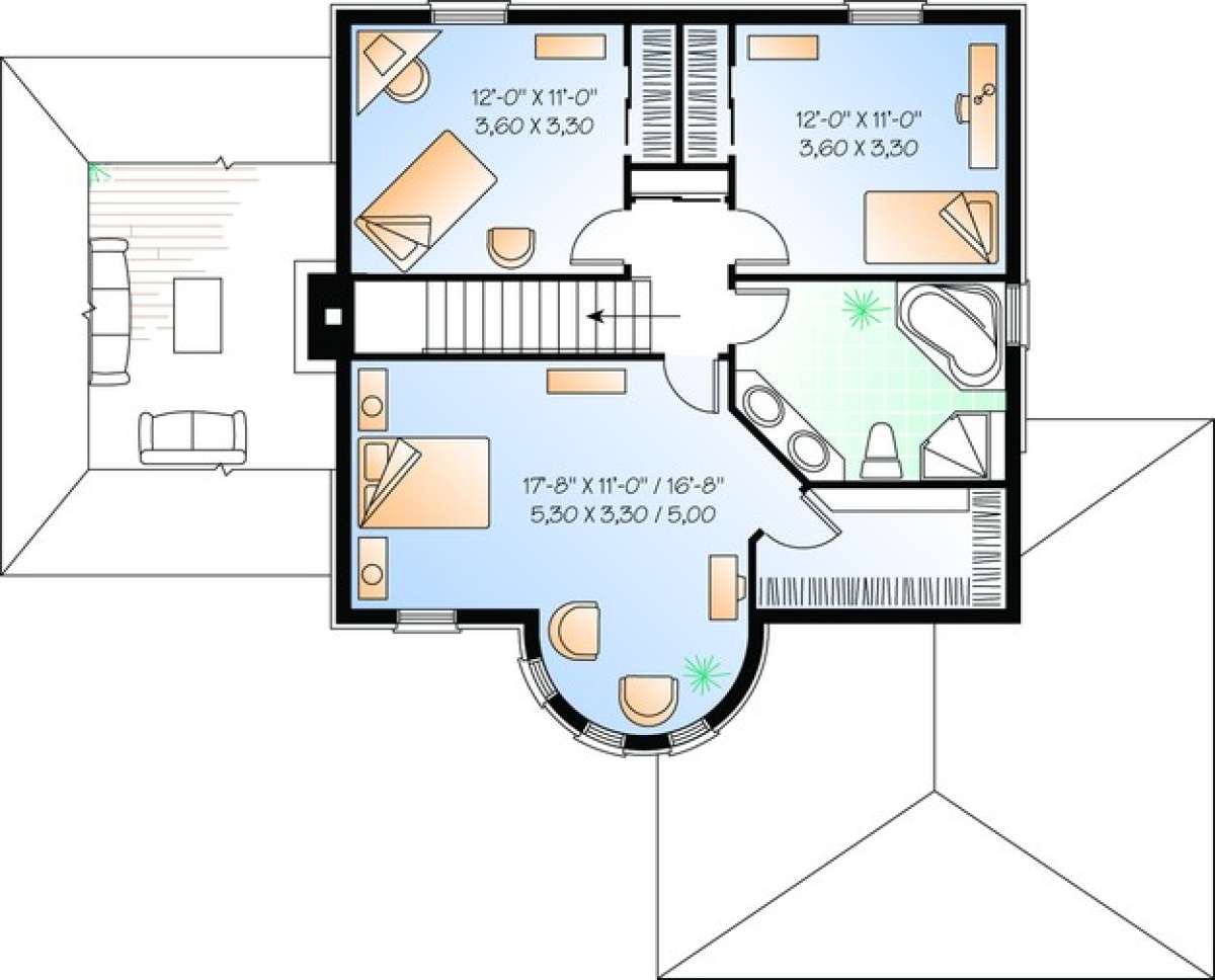 Floorplan 2 for House Plan #034-00732