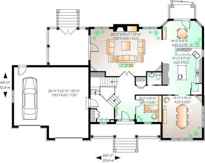 Floorplan 1 for House Plan #034-00733
