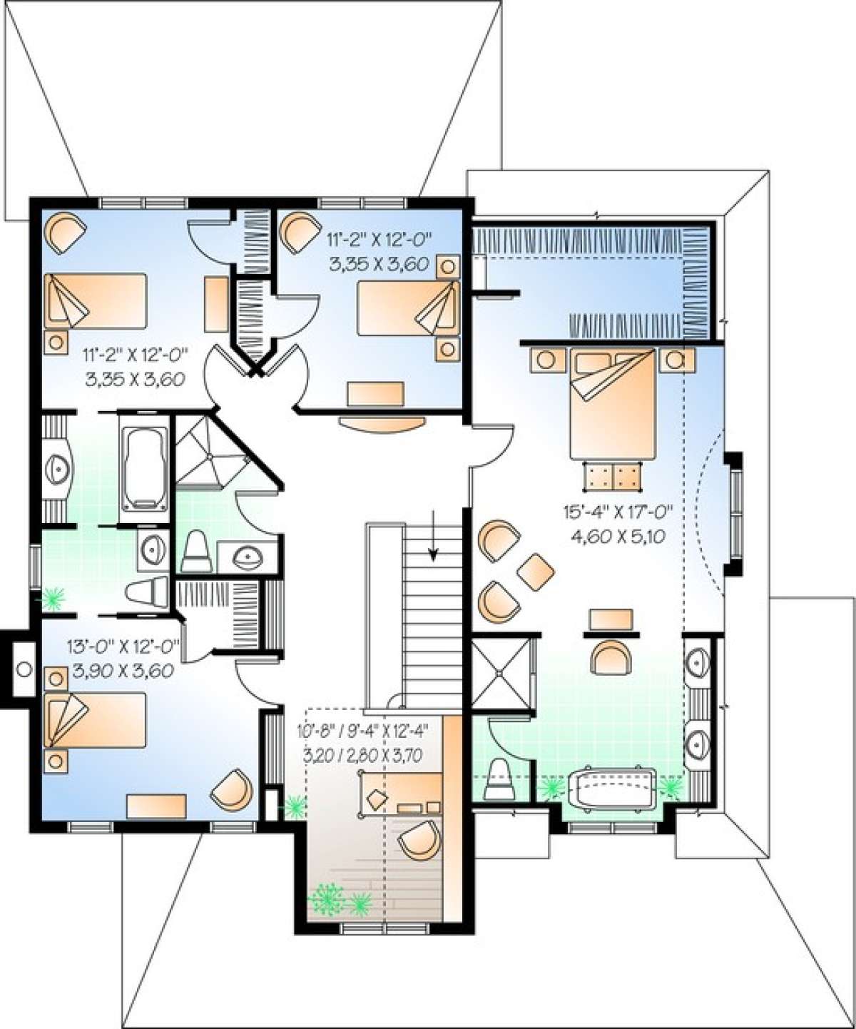Floorplan 2 for House Plan #034-00735