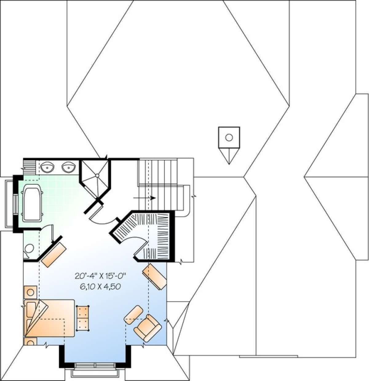 Floorplan 2 for House Plan #034-00736