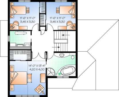 Floorplan 2 for House Plan #034-00737