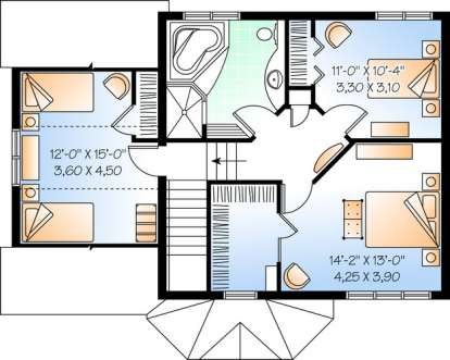 Floorplan 2 for House Plan #034-00738