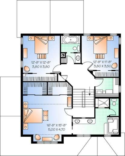 Floorplan 2 for House Plan #034-00742