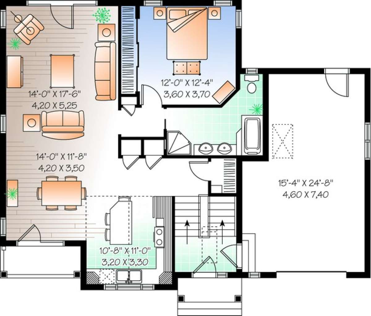 Floorplan 2 for House Plan #034-00744