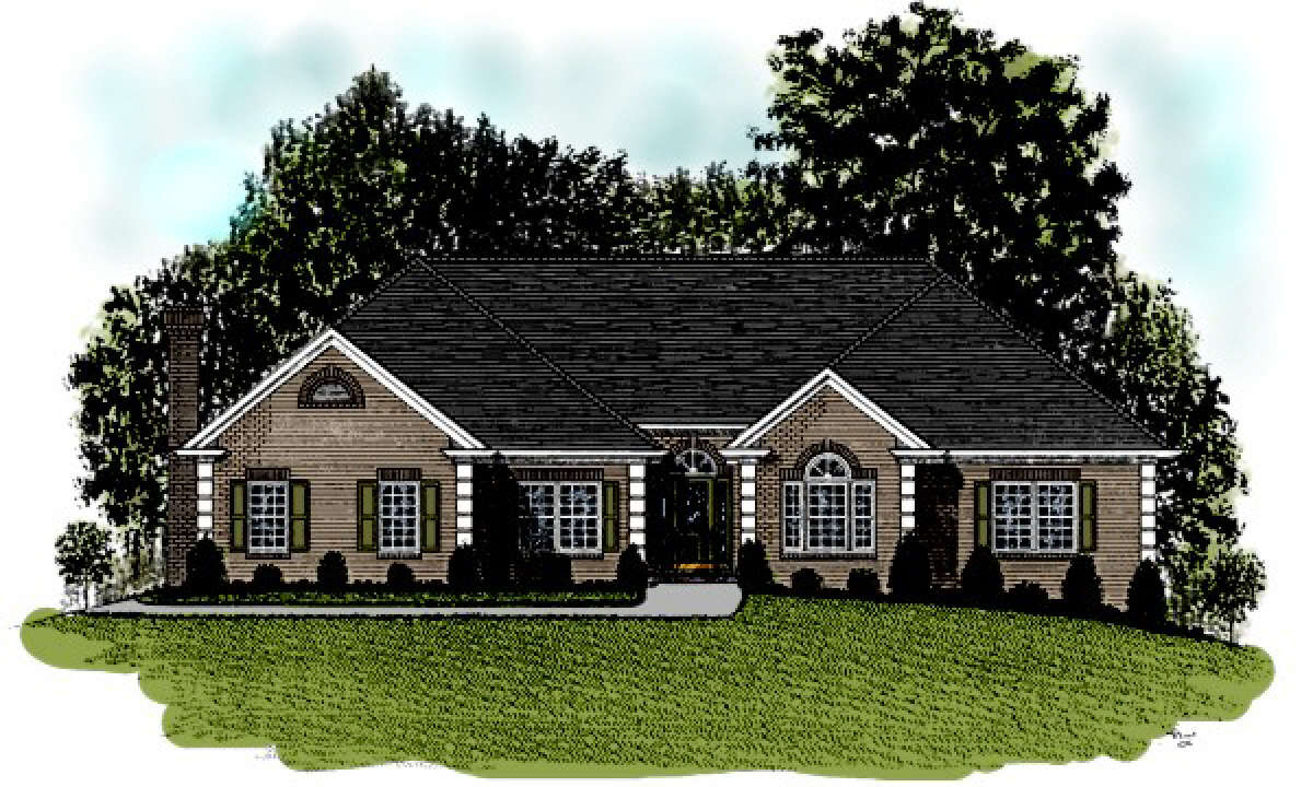 Ranch House Plan #036-00114 Elevation Photo