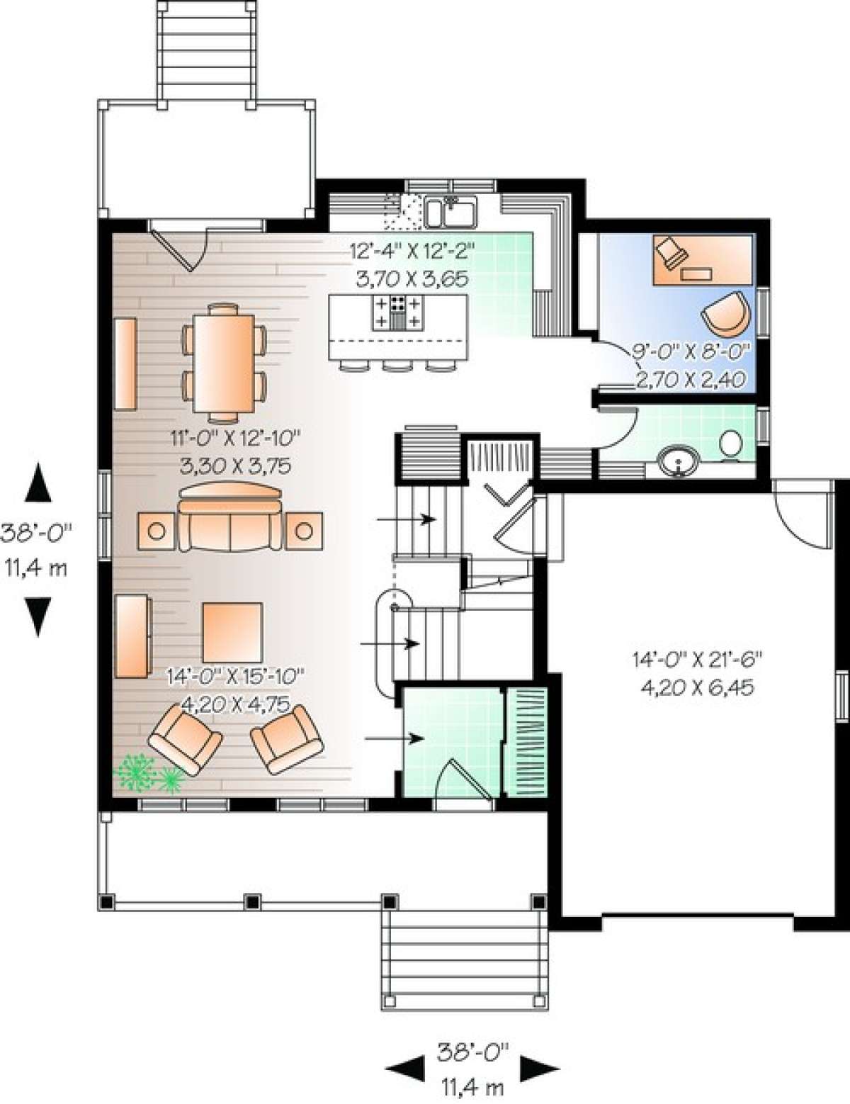 Floorplan 1 for House Plan #034-00751